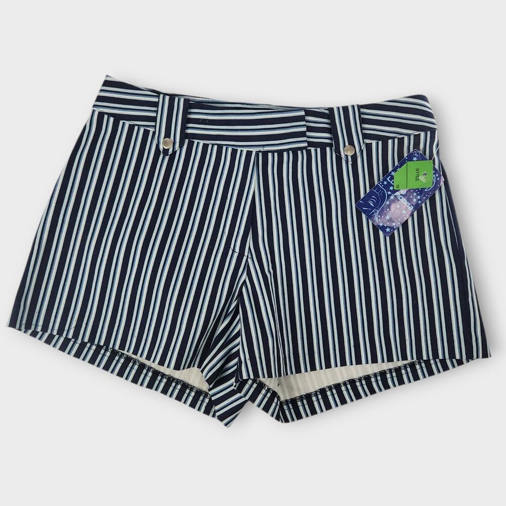 Loona Moona By 7th Alternative Jrs. Shorts 9/10 Blue Striped VTG Made In USA NWT